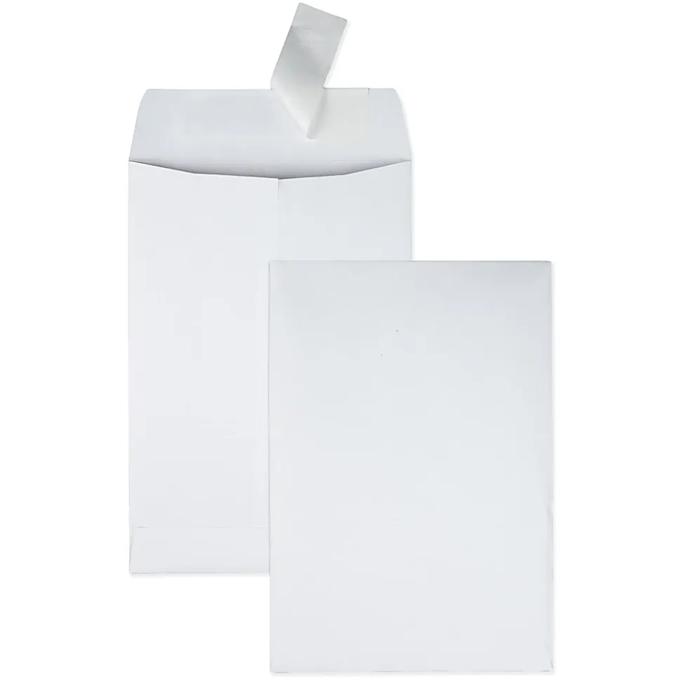Quality Park® Redi-Strip™ Catalog Envelopes, 6 1/2" x 9 1/2", Self-Adhesive, White, Box Of 100