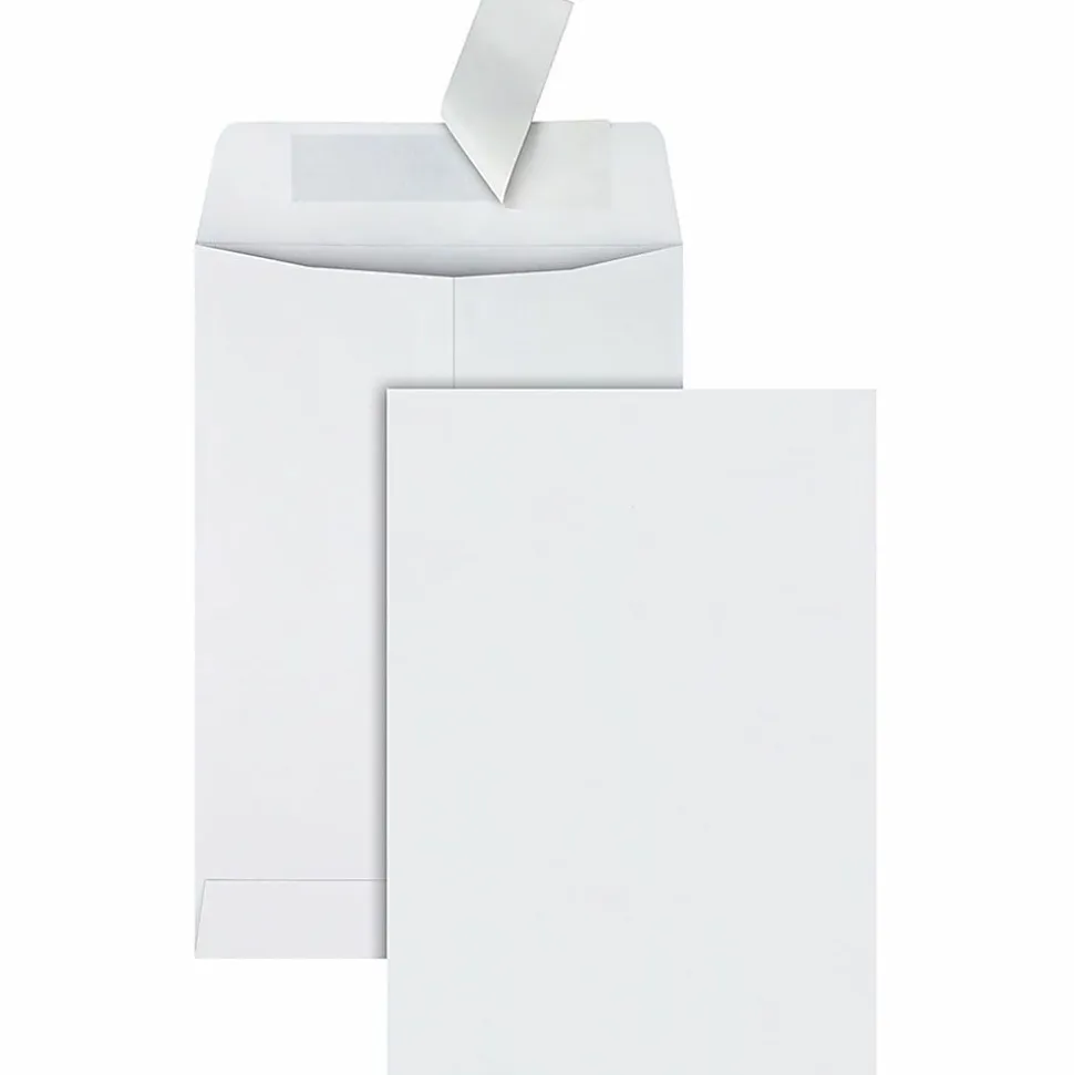 Quality Park® Redi-Strip™ Catalog Envelopes, 6 1/2" x 9 1/2", Self-Adhesive, White, Box Of 100
