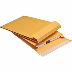 Quality Park® Redi-Strip® Expansion Envelopes, 10" x 13" x 2", 40 Lb, Self-Adhesive, Brown Kraft, Pack Of 25