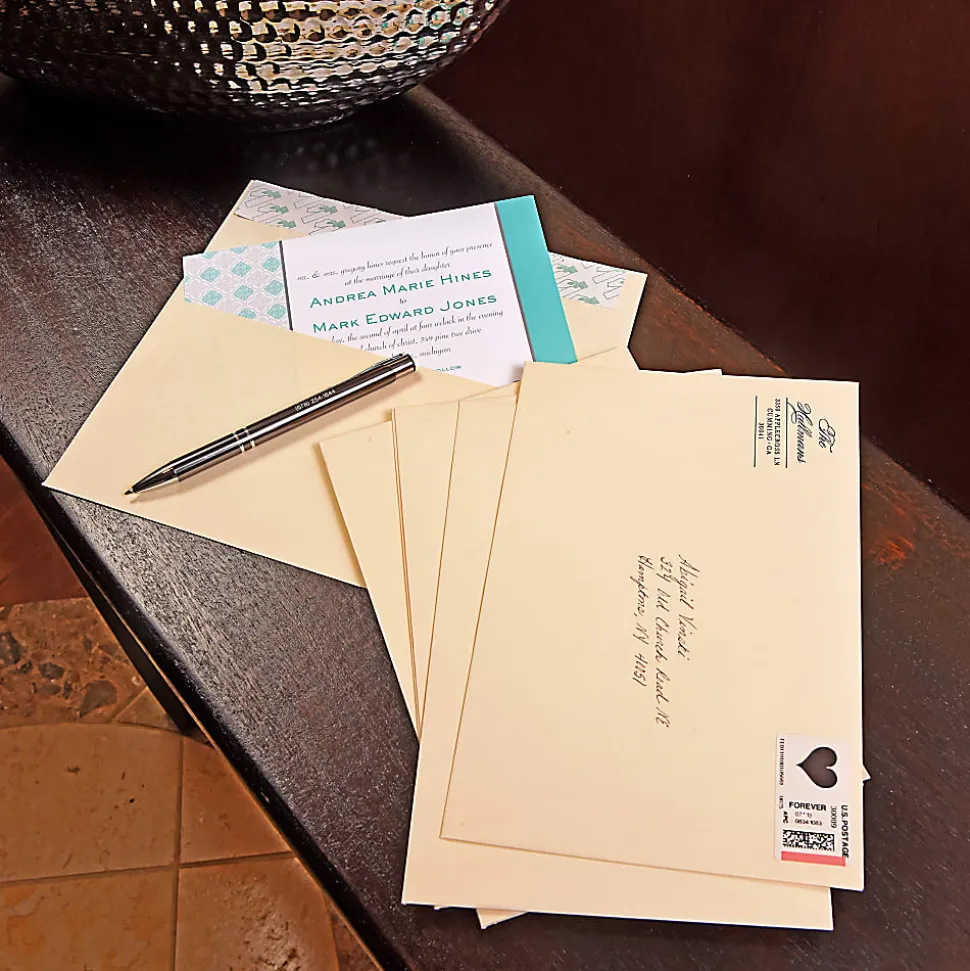 Quality Park® Redi-Strip® Invitation And Greeting Card Envelopes, 4 3/8" x 5 3/4", Self-Adhesive, White, Box Of 100