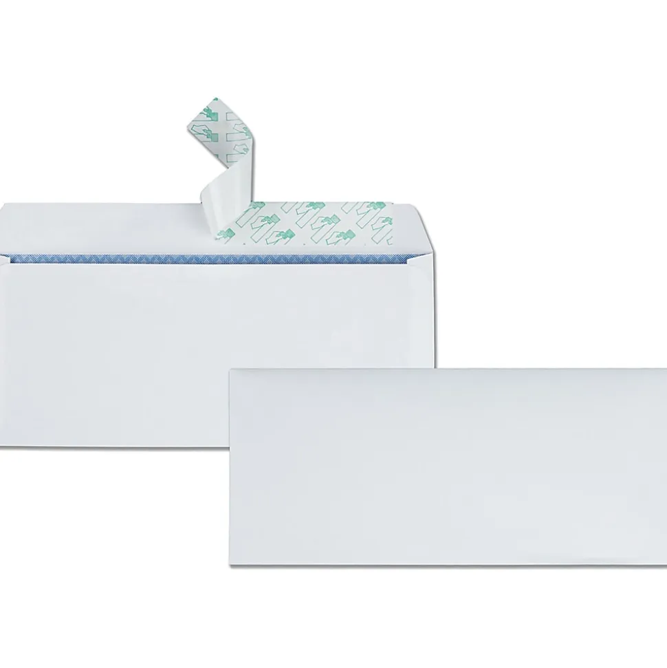 Quality Park Redi-Strip Regular Business Envelopes - Security - #10 - 4 1/8" Width x 9 1/2" Length - 24 lb - Self-sealing - Wove - 30 / Box - White