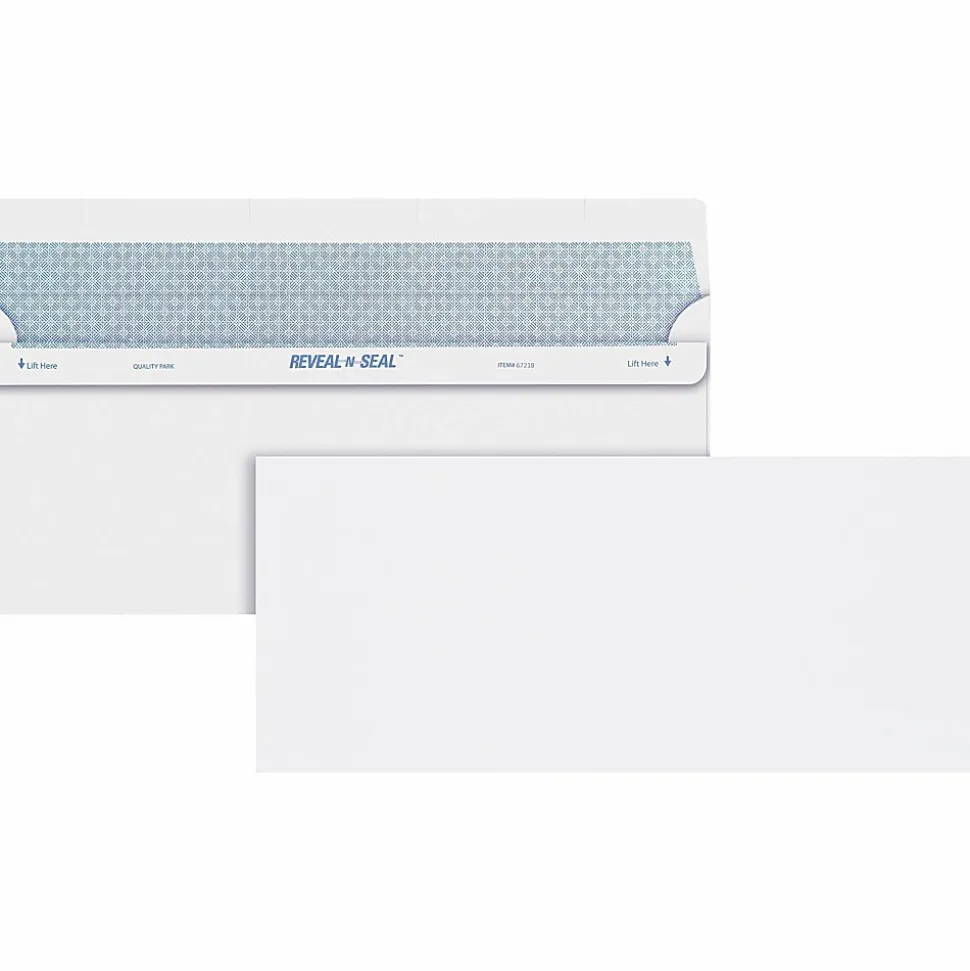 Quality Park® #10 Reveal-N-Seal® Business Envelopes, Security, Self-Sealing, White, Box Of 500