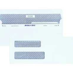 Quality Park® #8 Reveal-N-Seal® Business Security Double-Window Envelopes, Left Windows (Top/Bottom), White, Box Of 500