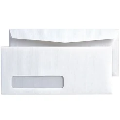 Quality Park® #10 Ridge™ Window Business Envelopes, Bottom Left Window, Gummed Seal, White, Box Of 500