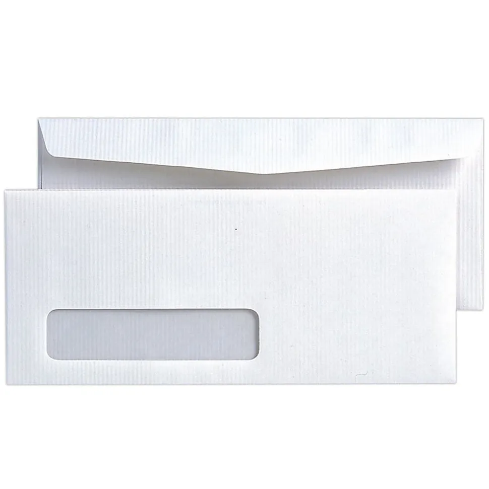 Quality Park® #10 Ridge™ Window Business Envelopes, Bottom Left Window, Gummed Seal, White, Box Of 500
