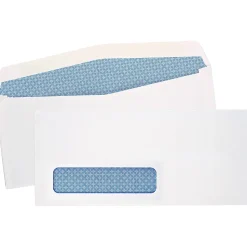 Quality ParkĀ® #10 Security Single Window Envelopes, Bottom Left, Gummed Seal, White, Box Of 500