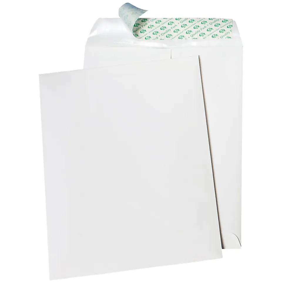 Quality Park® Tech-No-Tear Catalog Envelopes, 10" x 13", Self-Adhesive, White, Box Of 100