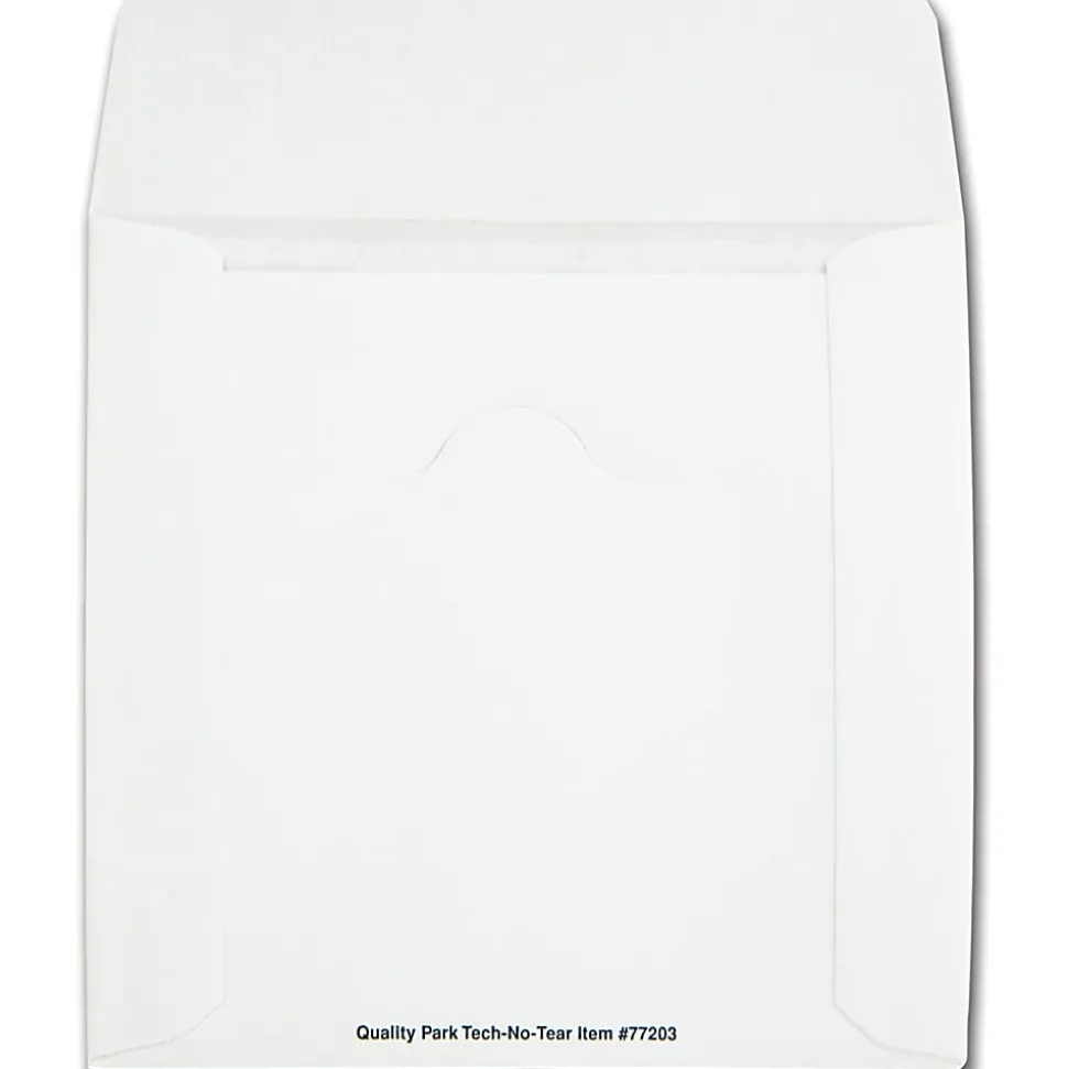 Quality Park Tech-No-Tear™ CD/DVD Sleeves, White, Pack Of 100