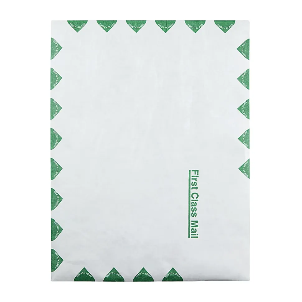 Quality Park® Tyvek® Envelopes, 9 1/2" x 12 1/2", First Class, Self-Adhesive, White, Box Of 100