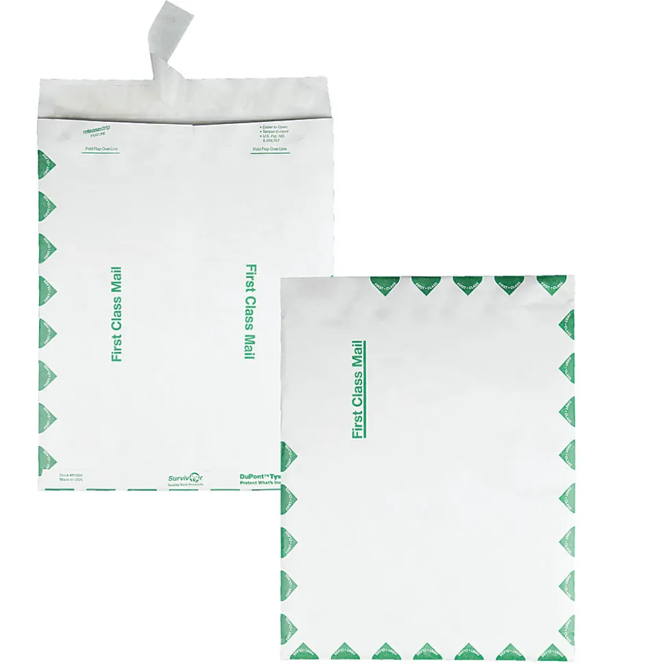 Quality Park® Tyvek® Envelopes, First Class, 10" x 13", White, Box Of 100