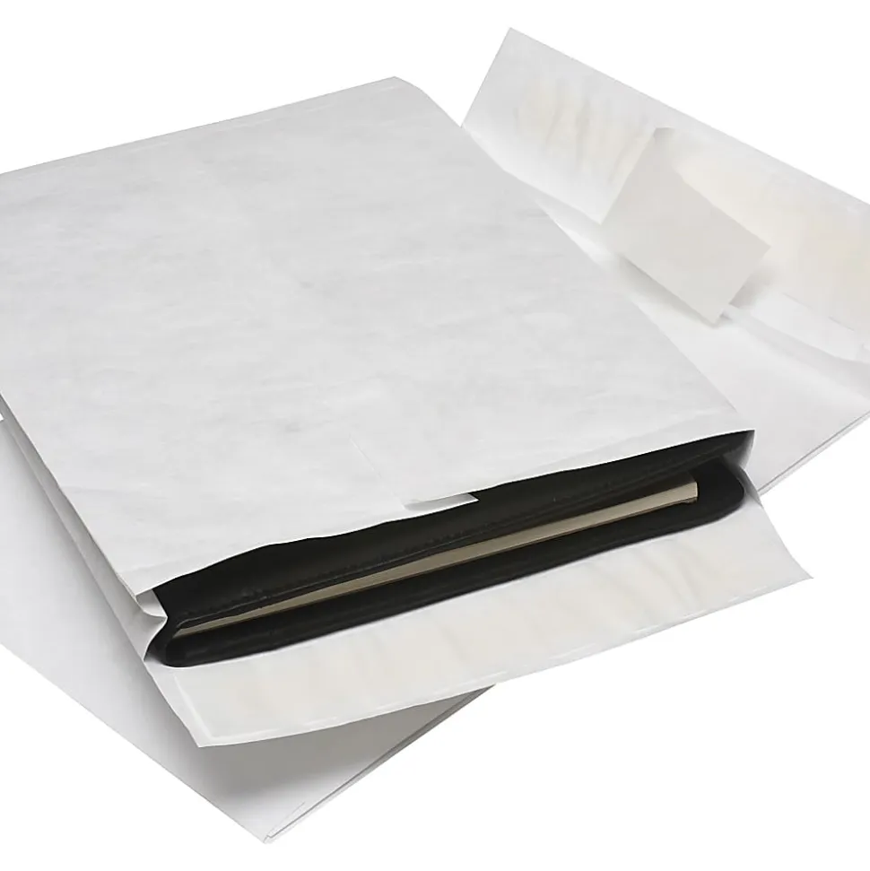 Quality Park® Tyvek® Expansion Envelopes, 10" x 13" x 1 1/2", 14 Lb, White, Box Of 25