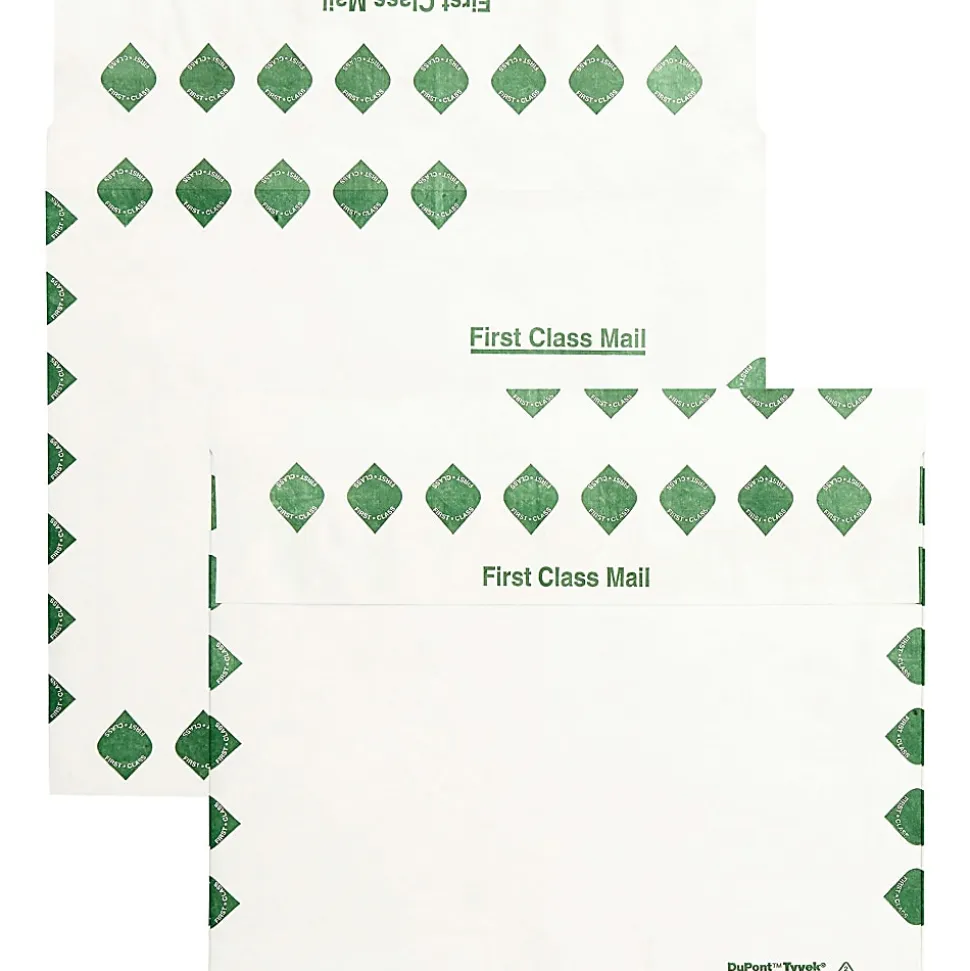 Quality Park® Tyvek® Expansion Envelopes, First Class, 10" x 13" x 2", 14 Lb, First Class, White, Carton Of 100