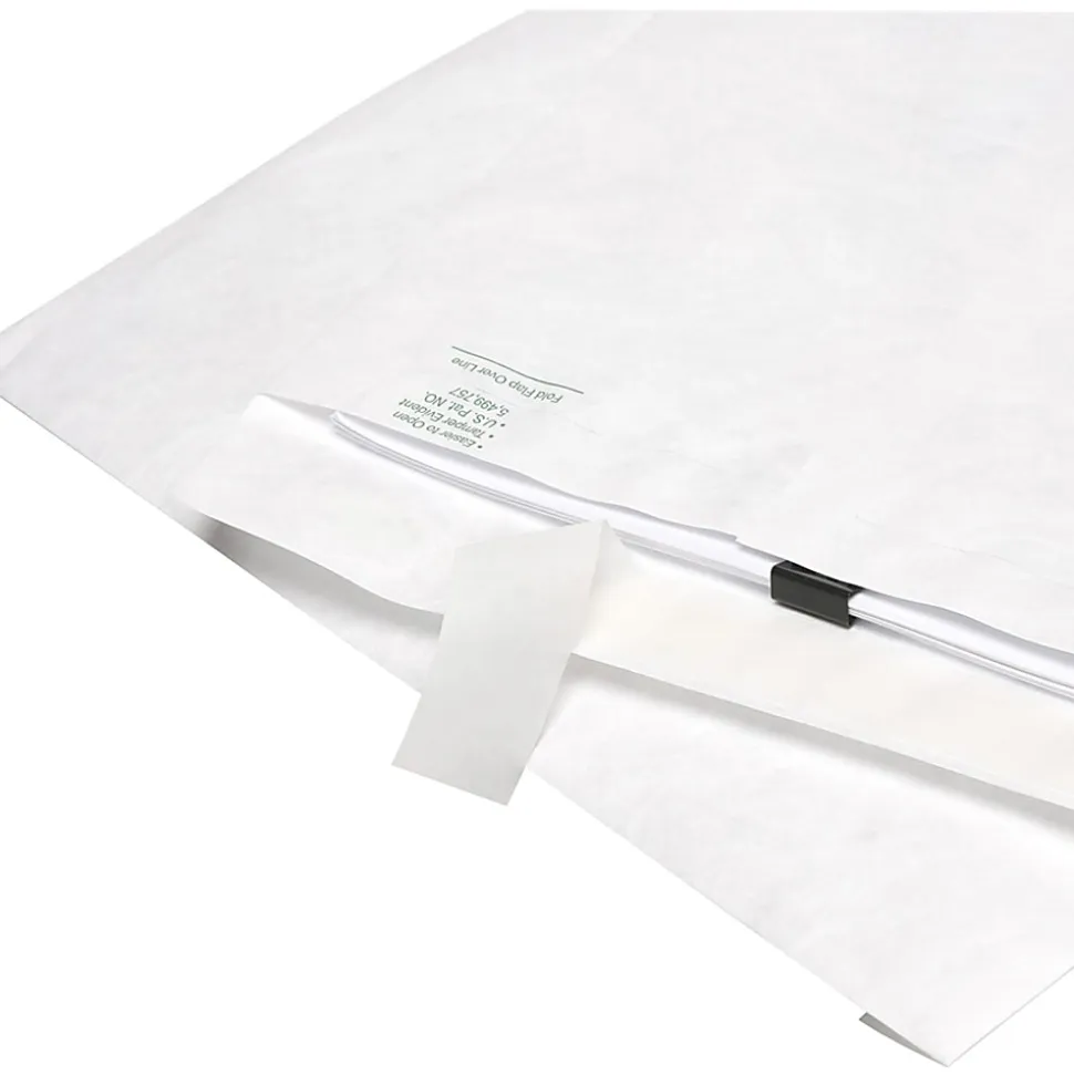 Quality Park® Tyvek® 9" x 12" Envelopes, Self-Adhesive, White, Box Of 100
