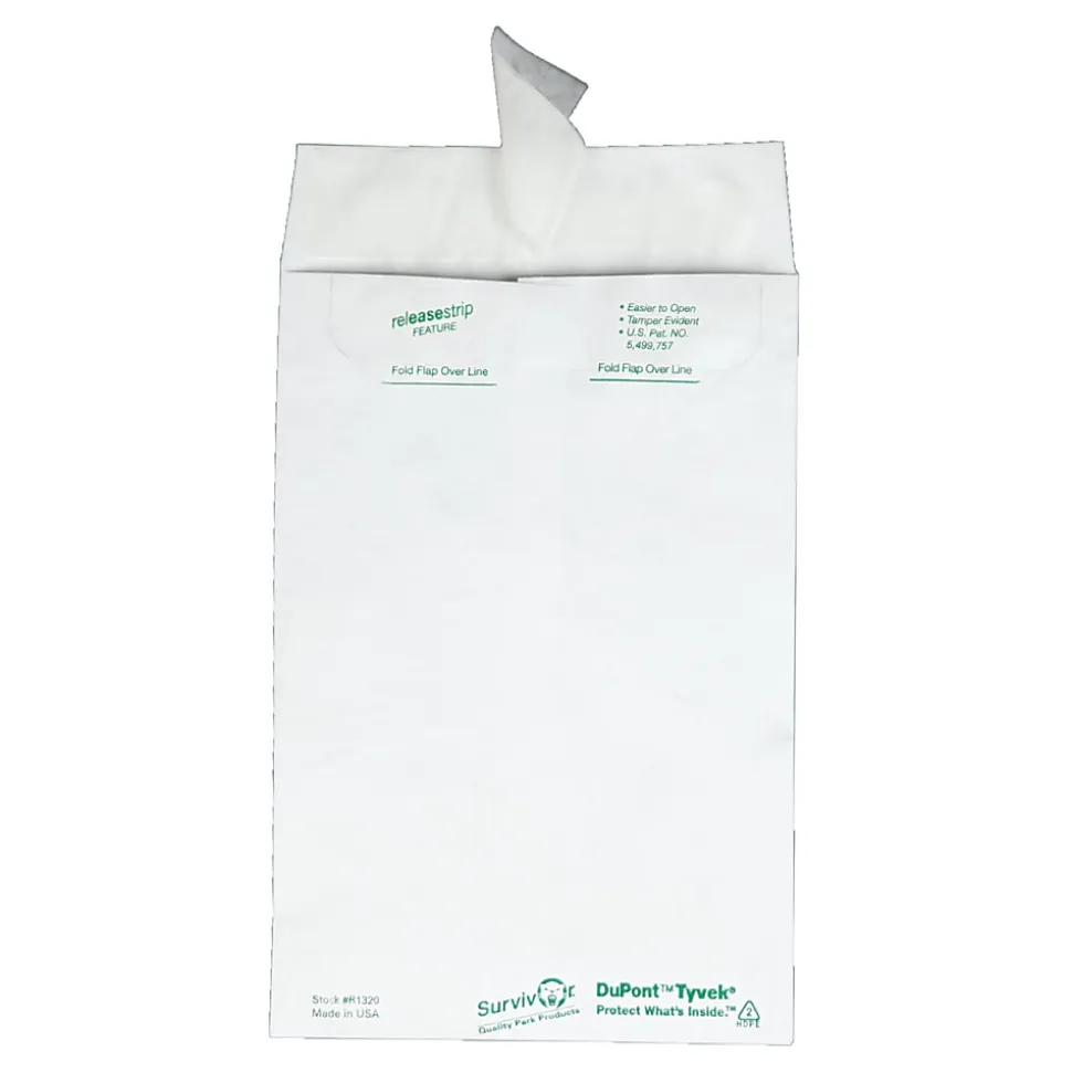 Quality Park® Tyvek® 6" x 9" Envelopes, Self-Adhesive Closure, White, Box Of 100