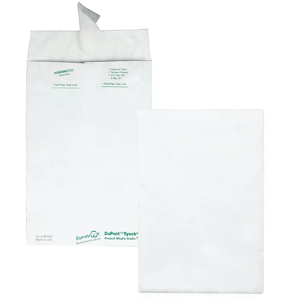 Quality Park® Tyvek® 6" x 9" Envelopes, Self-Adhesive Closure, White, Box Of 100