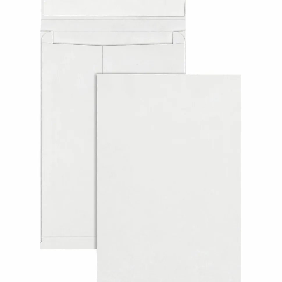 Quality Park® Tyvek® 12" x 16" x 2" Expansion Envelopes, 14 Lb, Self-Adhesive, White, Box Of 25