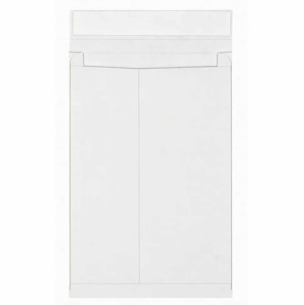Quality Park® Tyvek® 12" x 16" x 2" Expansion Envelopes, 14 Lb, Self-Adhesive, White, Box Of 25