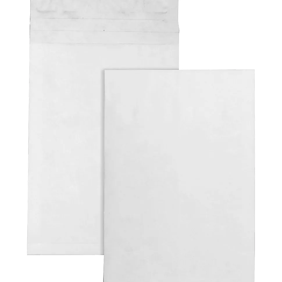 Quality Park® Tyvek® 12" x 16" x 2" Expansion Envelopes, 18 Lb, Self-Adhesive Closure, White, Carton Of 100