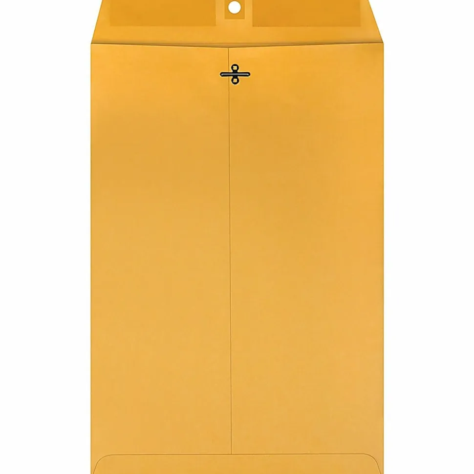 Quality Park 10 x 15 Clasp Envelopes with Deeply Gummed Flaps - Clasp - #98 - 10" Width x 15" Length - 28 lb - Gummed - Kraft - Kraft - 100 / Box