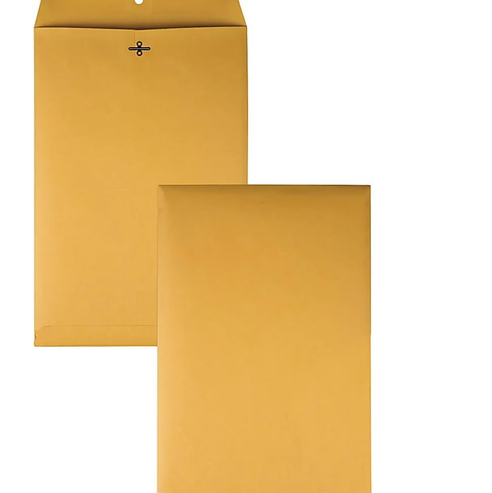 Quality Park 10 x 15 Clasp Envelopes with Deeply Gummed Flaps - Clasp - #98 - 10" Width x 15" Length - 28 lb - Gummed - Kraft - Kraft - 100 / Box