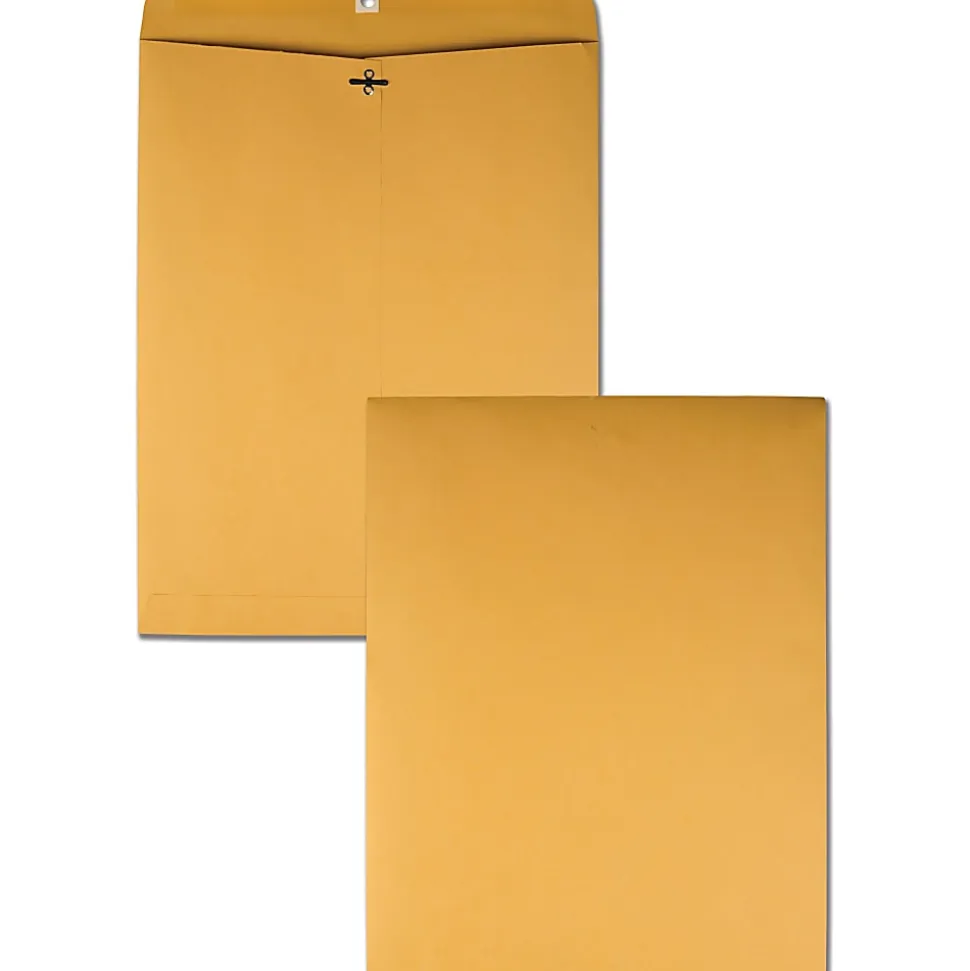 Quality Park® 12" x 15 1/2" Envelopes, Claps Closure, Brown, Box Of 100