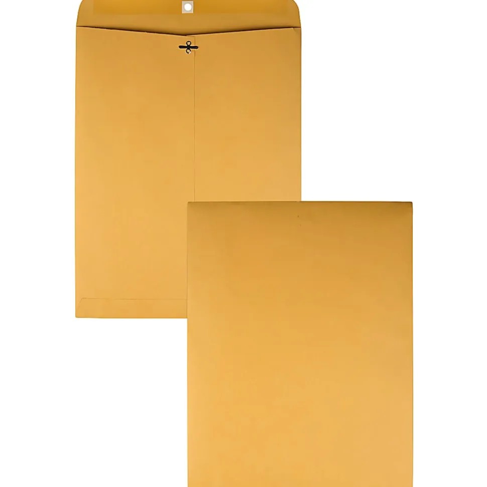 Quality Park® 12" x 15 1/2" Envelopes, Claps Closure, Brown, Box Of 100