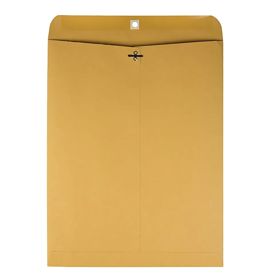 Quality Park® 12" x 15 1/2" Envelopes, Claps Closure, Brown, Box Of 100