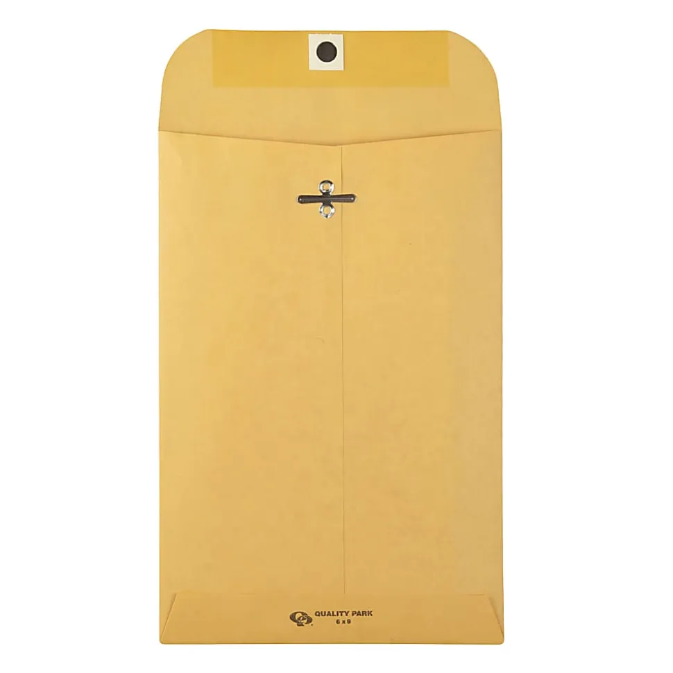 Quality Park 6" x 9" Envelopes, Clasp Closure, Brown, Box Of 500