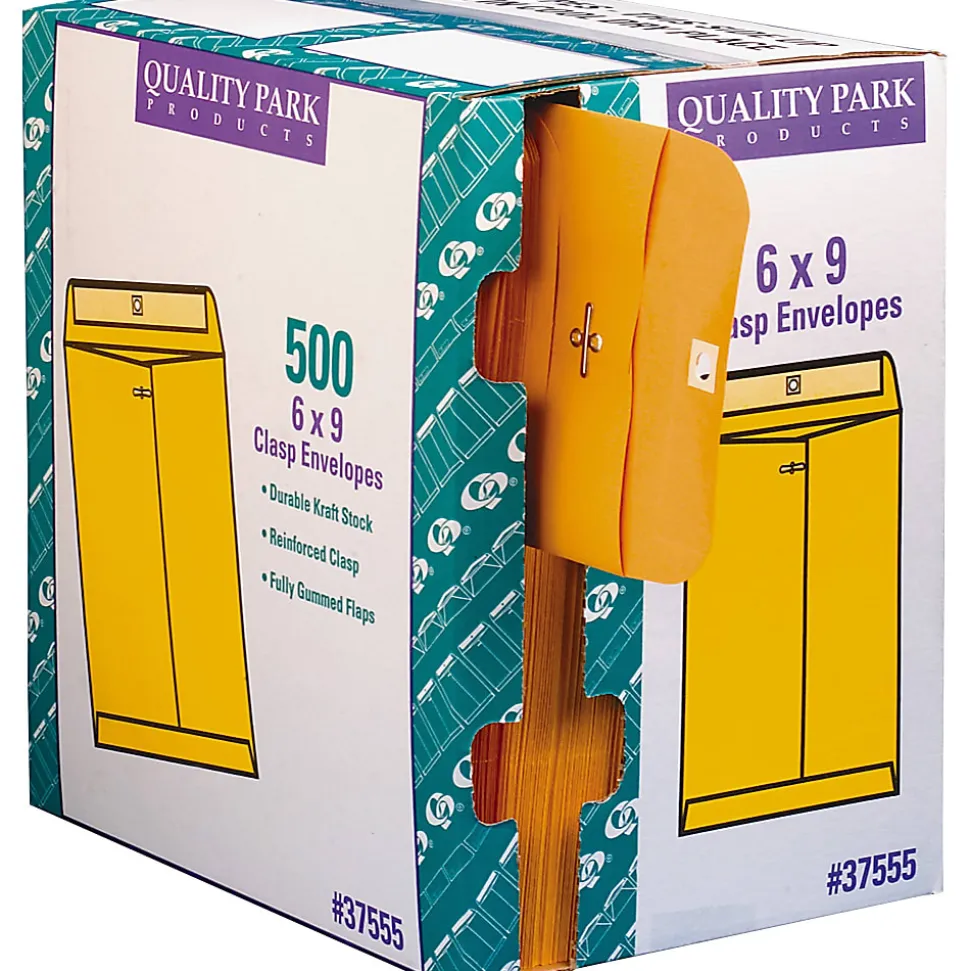 Quality Park 6" x 9" Envelopes, Clasp Closure, Brown, Box Of 500