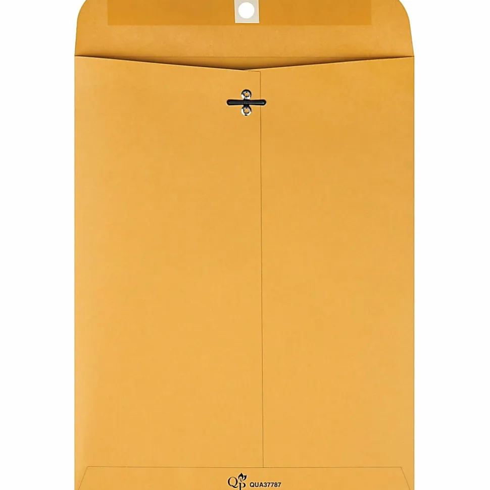 Quality Park 8-3/4 x 11-1/2 Extra Heavy-duty Clasp Envelopes - Clasp - 8 3/4" Width x 11 1/2" Length - 32 lb - Gummed - Cameo - Kraft - 100 / Box