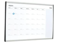 Quartet® ARC™ Magnetic Dry-Erase Calendar For Cubicles, 18" x 30", Aluminum Frame With Silver Finish
