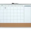 Quartet® Calendar Magnetic Dry-Erase Whiteboard, 17" x 23", Black/Silver Plastic Frame