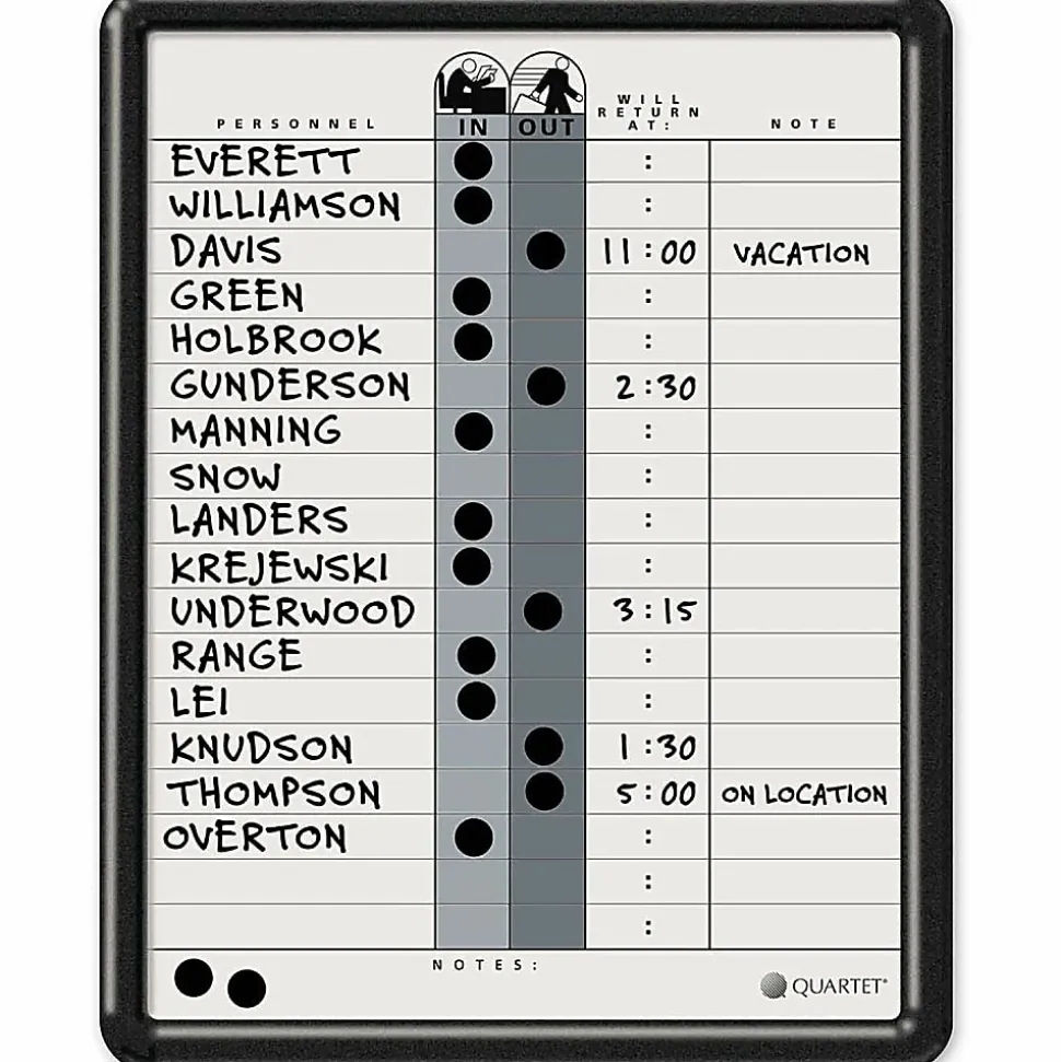 Quartet® Classic Gray In/Out Board, 11" x 14", Aluminum Frame With Black Finish