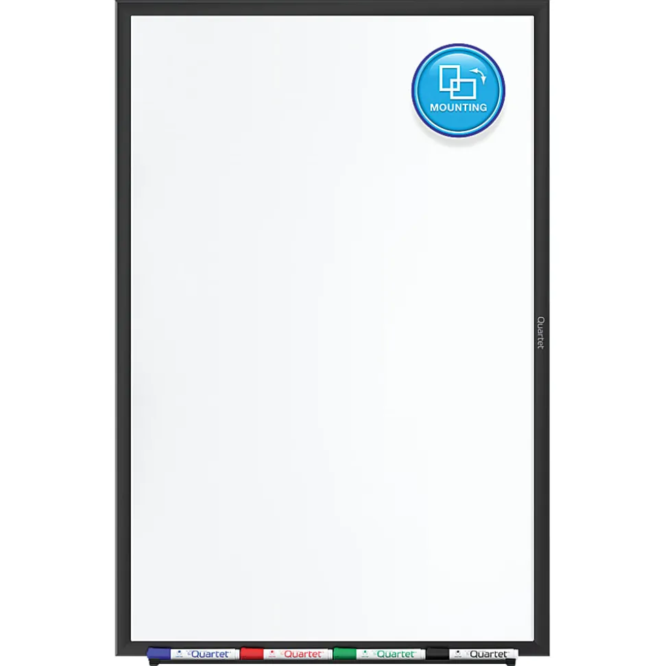 Quartet® Classic Magnetic Dry-Erase Whiteboard, 24" x 18", Aluminum Frame With Black Finish