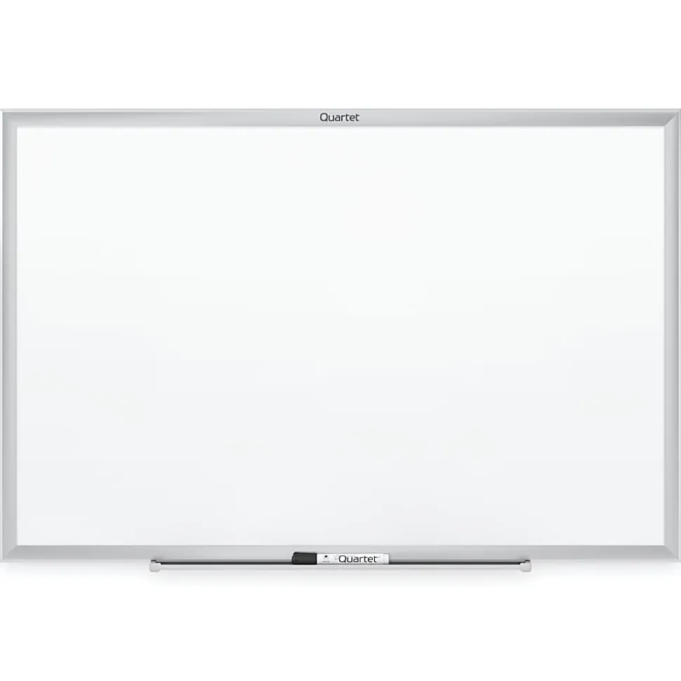 Quartet® Classic Total Erase® Non-Magnetic Melamine Dry-Erase Whiteboard, 36" x 24", Aluminum Frame With Silver Finish