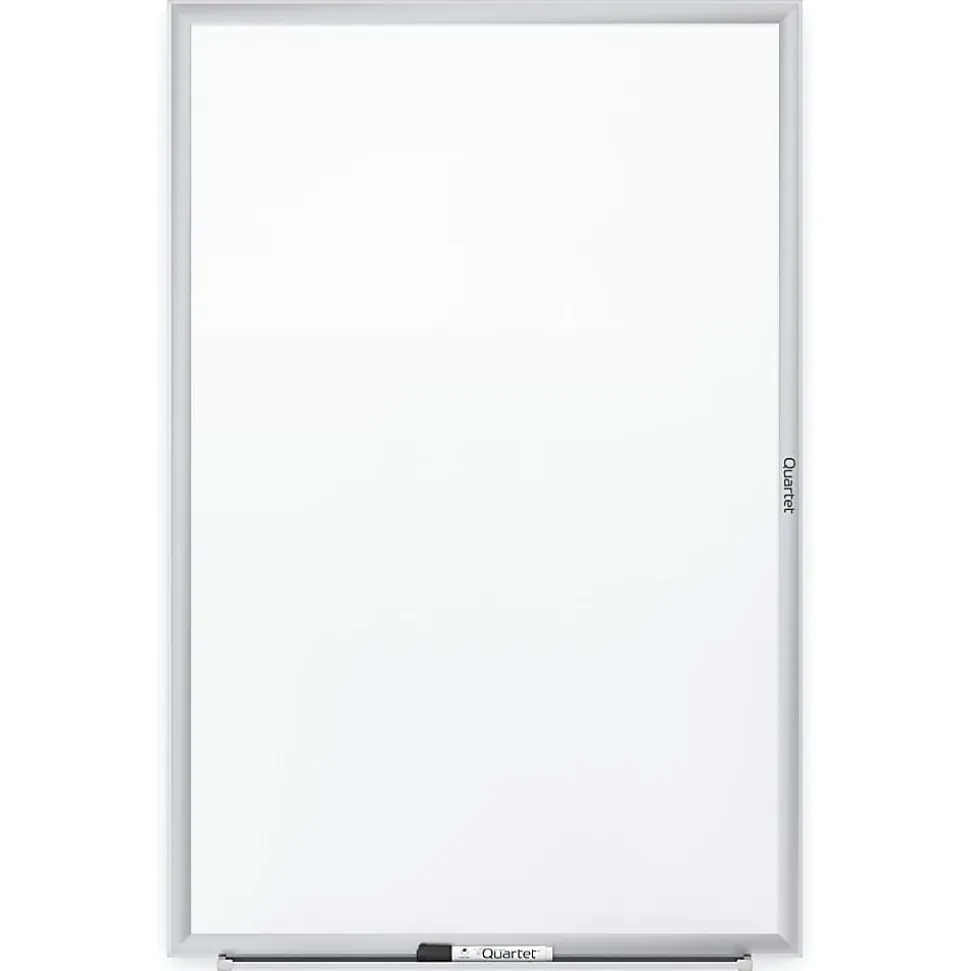 Quartet® Classic Total Erase® Non-Magnetic Melamine Dry-Erase Whiteboard, 36" x 24", Aluminum Frame With Silver Finish