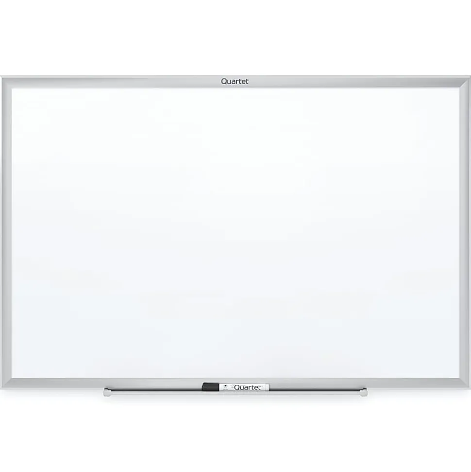 Quartet® Classic Total Erase® Non-Magnetic Melamine Dry-Erase Whiteboard, 48" x 36", Aluminum Frame With Silver Finish