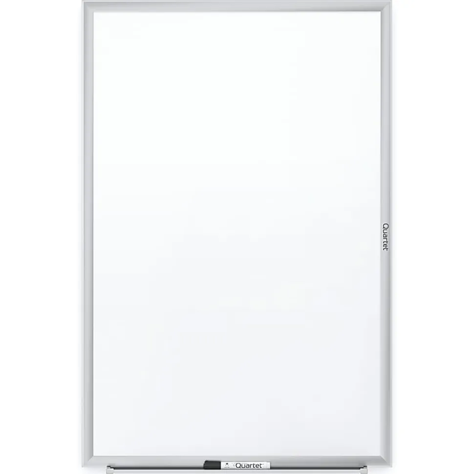 Quartet® Classic Total Erase® Non-Magnetic Melamine Dry-Erase Whiteboard, 48" x 36", Aluminum Frame With Silver Finish