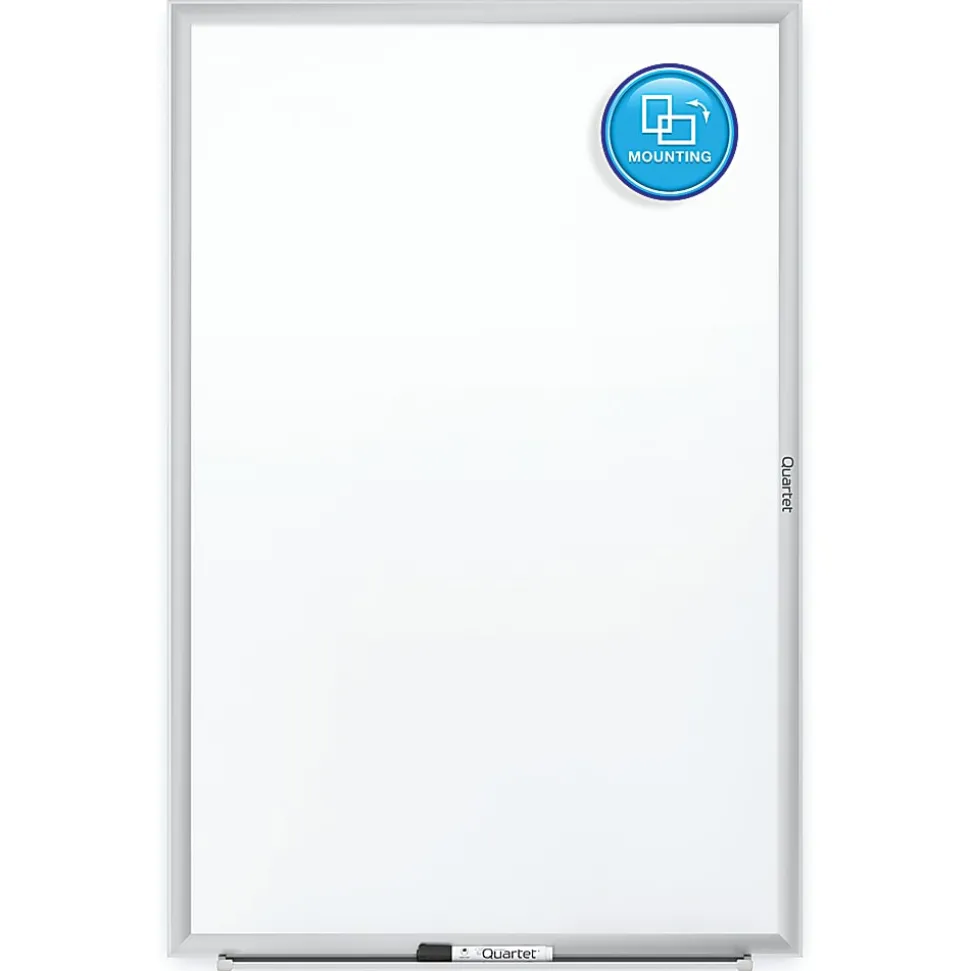 Quartet® Classic Total Erase® Non-Magnetic Melamine Dry-Erase Whiteboard, 48" x 36", Aluminum Frame With Silver Finish