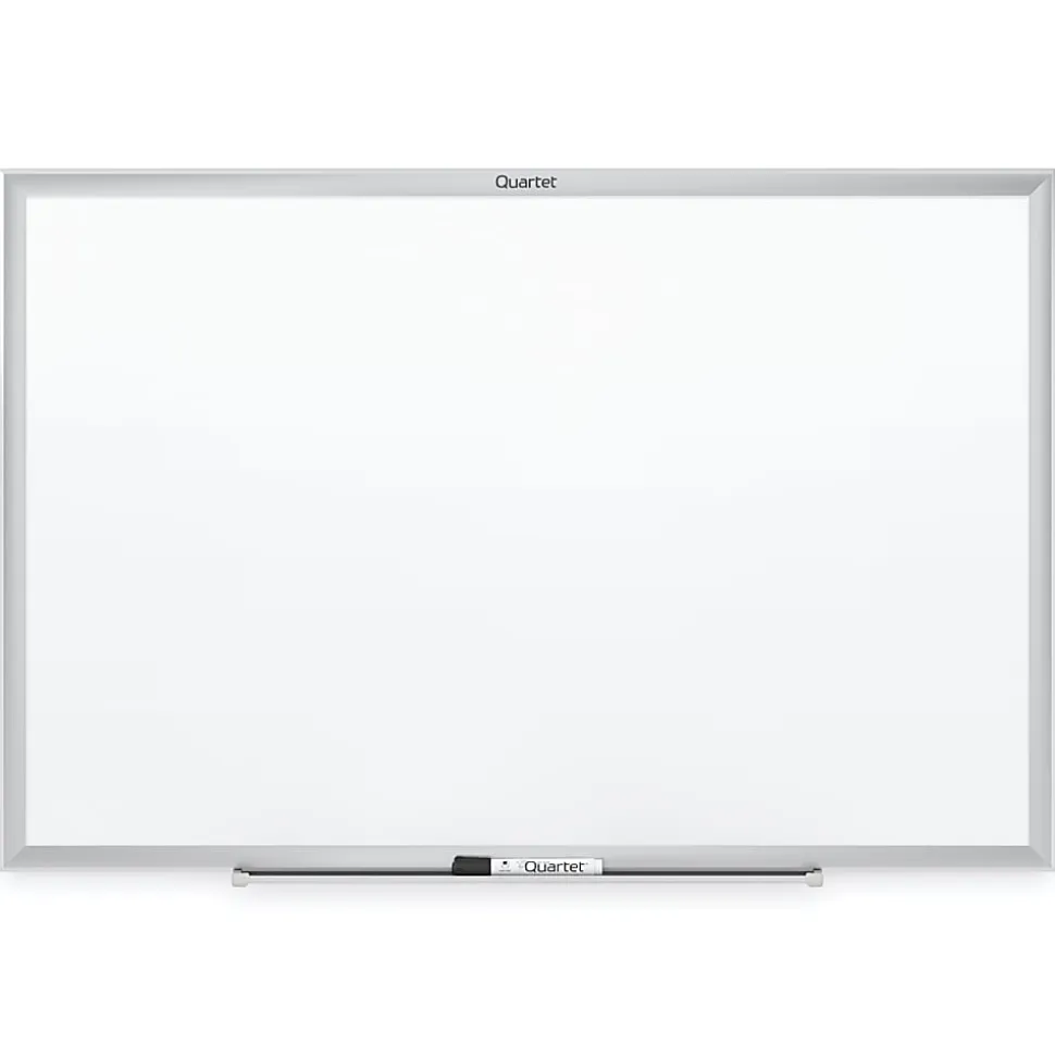 Quartet® Classic Total Erase® Non-Magnetic Melamine Dry-Erase Whiteboard, 60" x 36", Aluminum Frame With Silver Finish