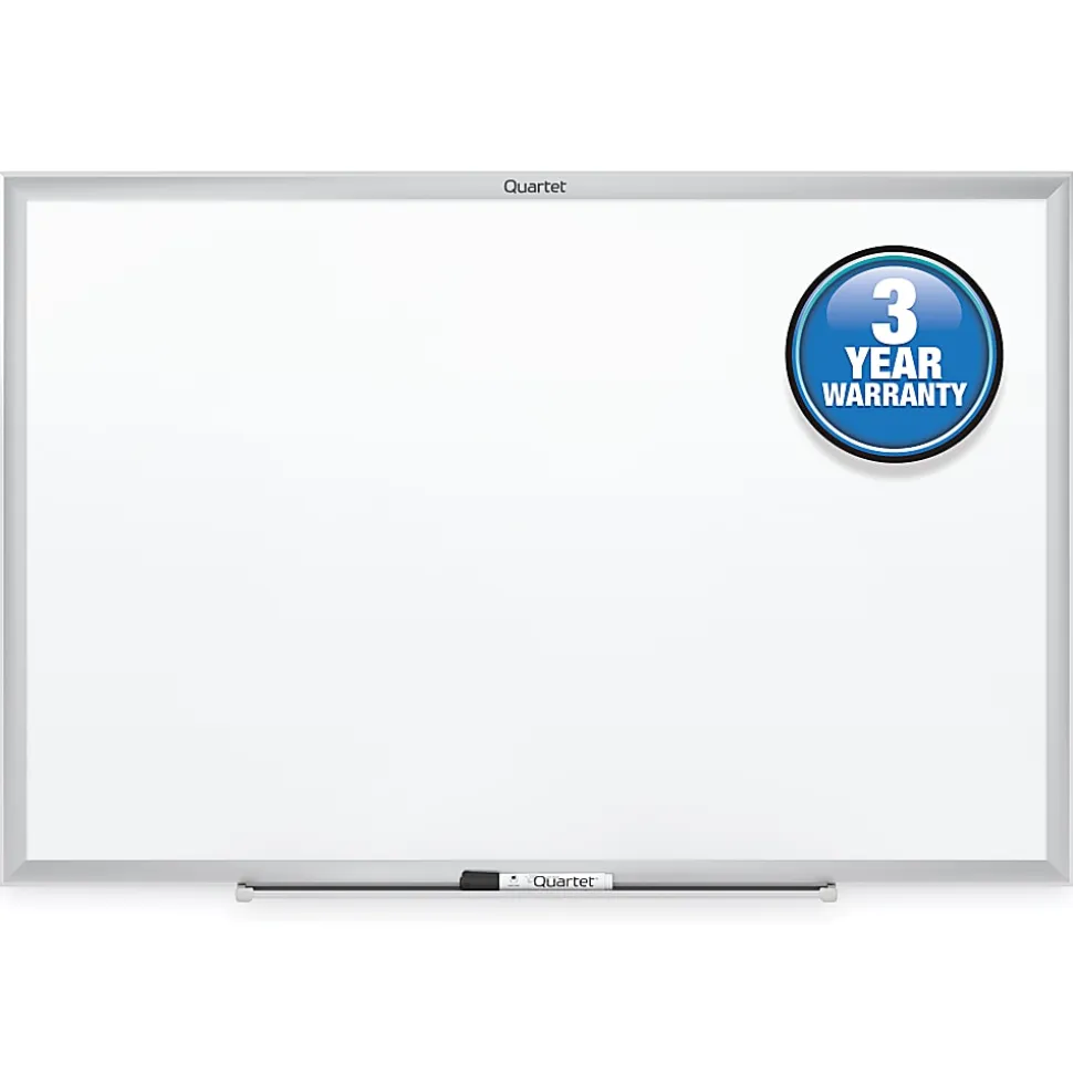 Quartet® Classic Total Erase® Non-Magnetic Melamine Dry-Erase Whiteboard, 48" x 96", Aluminum Frame With Silver Finish