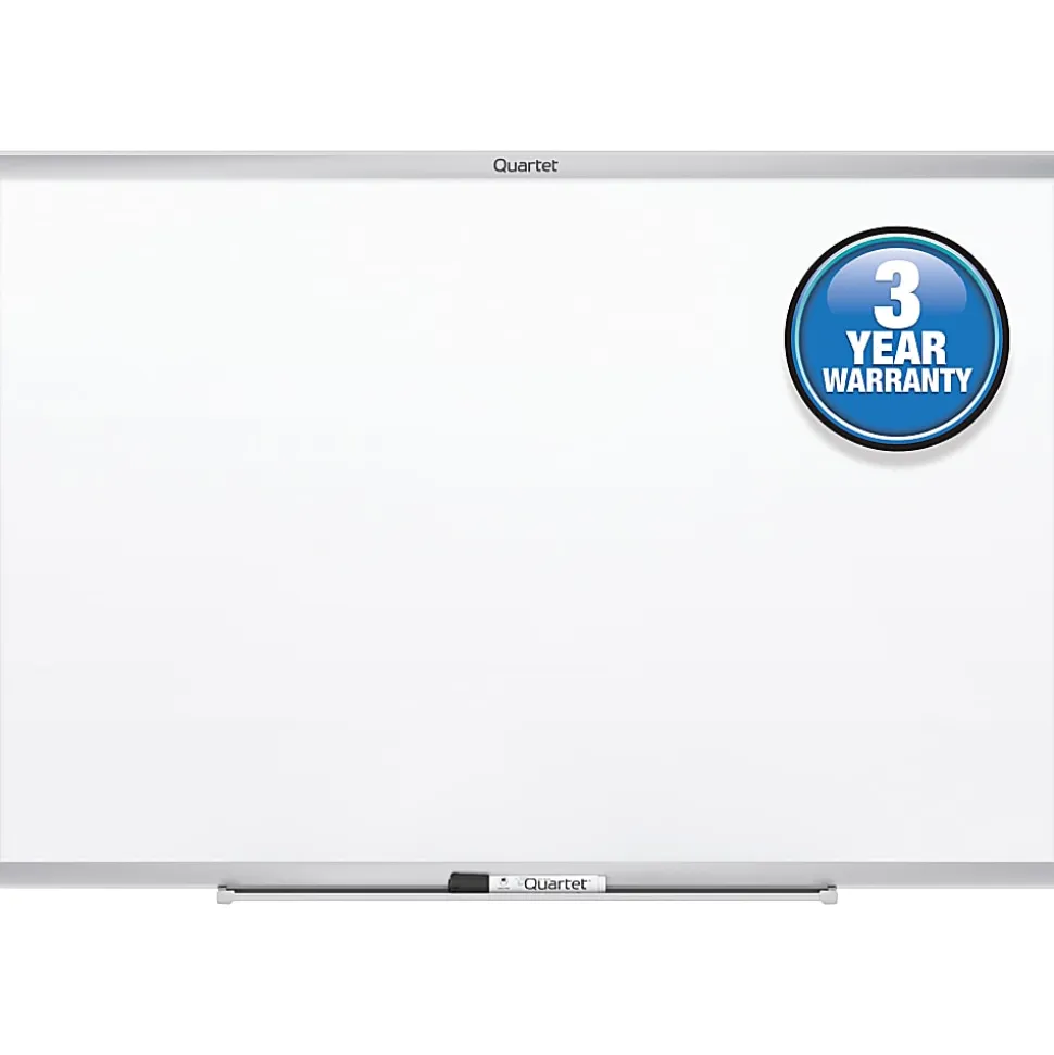Quartet® Classic Total Erase® Non-Magnetic Melamine Dry-Erase Whiteboard, 48" x 96", Aluminum Frame With Silver Finish