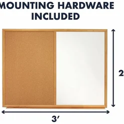 Quartet® Combination Non-Magnetic Melamine Dry-Erase/Cork Bulletin Board, 24