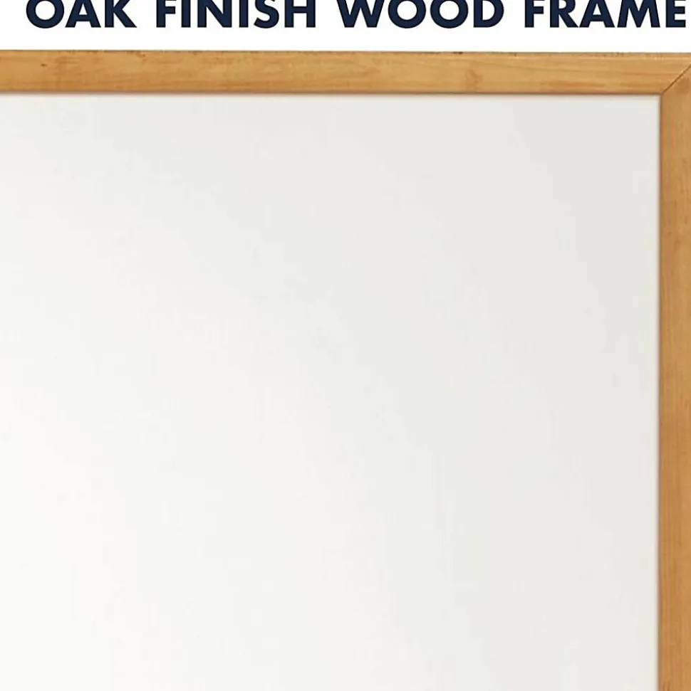 Quartet® Combination Non-Magnetic Melamine Dry-Erase/Cork Bulletin Board, 24" x 36", Oak Wood Frame
