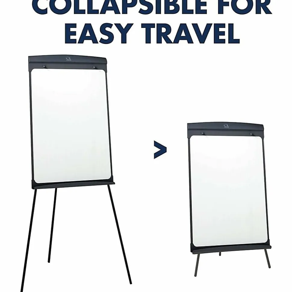 Quartet® Contemporary Tripod StyleDry-Erase Whiteboard Easel, 27" x 35", Metal Frame With Black Finish