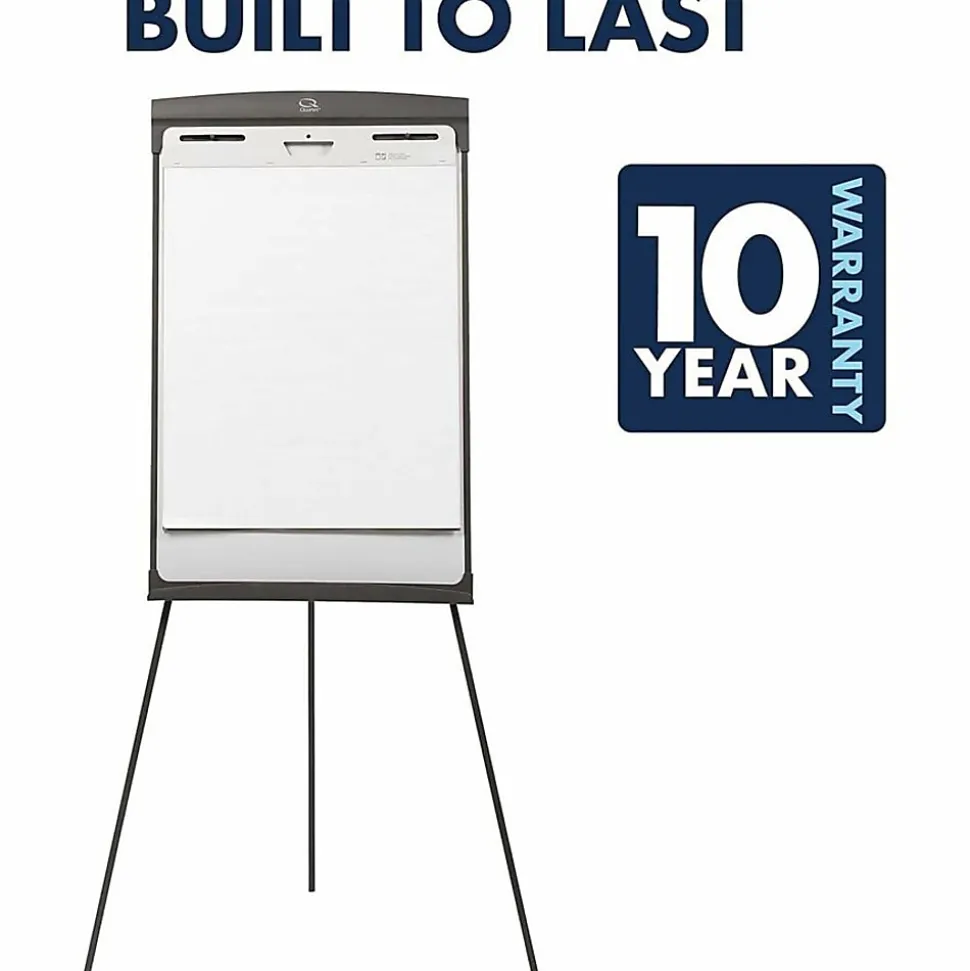 Quartet® Contemporary Tripod StyleDry-Erase Whiteboard Easel, 27" x 35", Metal Frame With Black Finish