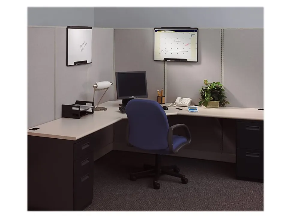 Quartet® Cubicle Motion Dry-Erase Whiteboard, 36" x 24", Aluminum Frame With Black Finish
