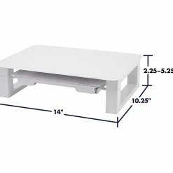 Quartet® Dry-Erase Board Desktop Monitor Riser, 4-3/8”H x 12-3/4”W x 16-3/8”D, White