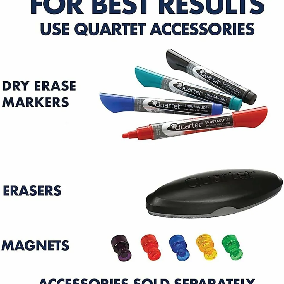 Quartet® DuraMax® Magnetic Dry-Erase Whiteboard, 72" x 48", Aluminum Frame With Silver Finish