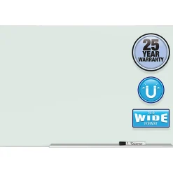 Quartet® Element™ Framed Magnetic Glass Dry-Erase Whiteboard, 85